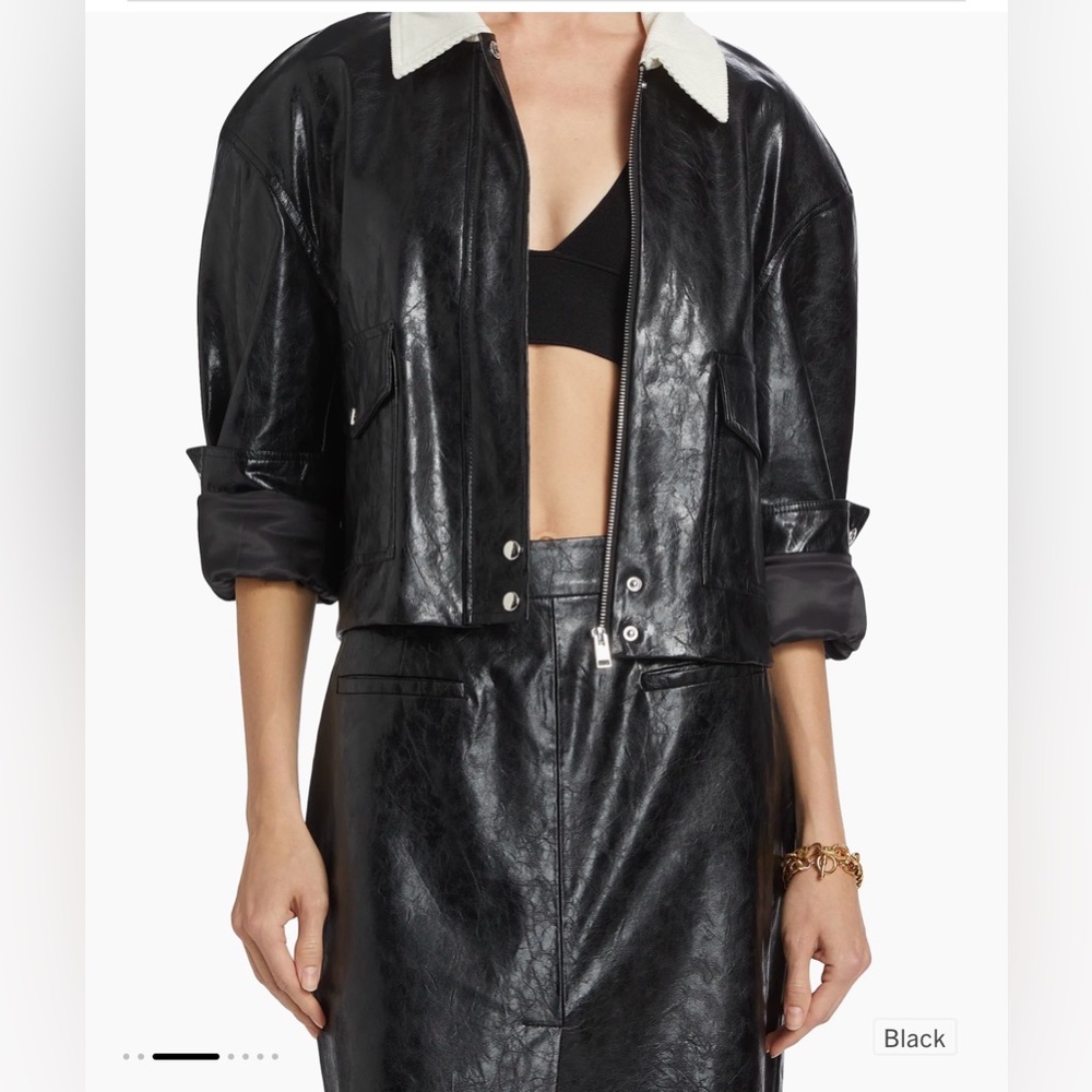 NWT Lamarque Braylin Faux Black Leather Women's Jacket